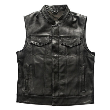 Men's Riding Cowhide Leather Vest